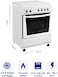Super General Freestanding Electric-Cooker 4 Hot Plates, Stainless-Steel Cooker, Electric Oven With Splash Protection, White, 60 x 60 x 85 cm, SGC-6041-BS, 1 Year Warranty (Installation not Included)