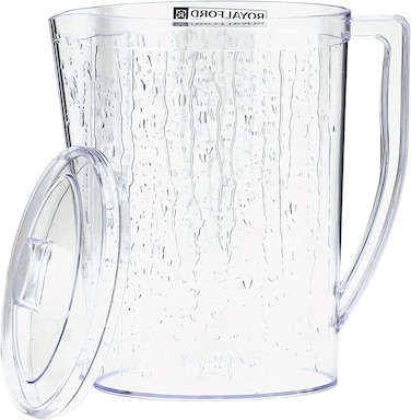 Royalford 1.80L Rainbow Water Jug- Rf10894 Break Resistant Plastic Jug With A Comfortable Handle Perfect For Serving Fruit Juices, Water Long-Lasting Construction Blue
