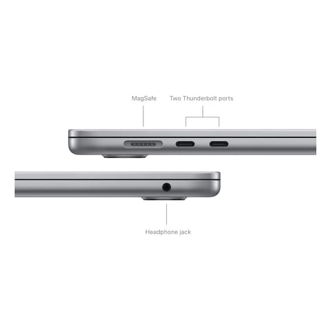 Apple MacBook Air Laptop with 15-Inch Display M3 Processor 8GB RAM 256GB SSD M3 Chip Graphic Card Space Grey English