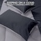 Hotel Linen Klub Reversible Down Alternative Comforter Set, Ultra Soft Brushed Stripe Microfiber Fabric, 200GSM Soft Fibersheet Filling, Size: Single 160 x 200cm, Charcoal &amp; Lt. Grey