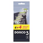 Buy Dorco Touch 3 System Disposable 4 Razors Blue Pack of 2 in UAE