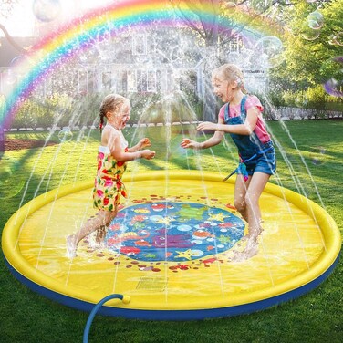 Buy 68 Inches Sprinkle And Splash Water Play Mat,Durable Portable ...