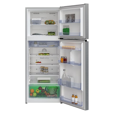 Beko Refrigerator 409Ltr Gross 172x66 Cm Neo Frost ProSmart Inverter Compressor Cool Room Brushed Silver RDNT401XS