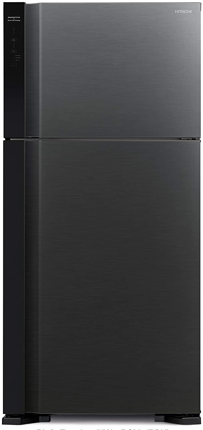 Hitachi 550L Net Capacity Top Mount Inverter Series Refrigerator Brilliant Black - RV760PUK7KBBK