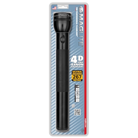 Maglite S4D016 4-Cell D Heavy-Duty Flashlight Black