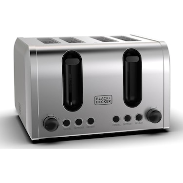 توستر بلاك + ديكر 4 شريحة 2100 وات - فضي - ET444