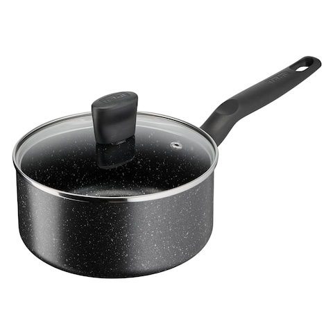 Tefal Dark Stone Cookware Set 9 Pieces Black