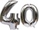 Gezhu - Party Decorations Adult Birthday Anniversary Decoration Supply Gold Silver 40 Inch Large Number Figure Balloons 10 20 30 40 50 60 70 80 90 Yrs