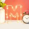 Golden Letter M Glowing with LED Lights 25cm