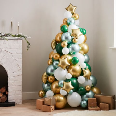 Green and Gold Balloon Tree