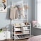3in1 Entryway Coat Rack Shoe Storage Stand Shelf Hat Clothes Scarf Bag Hangers Bedroom Living Room
