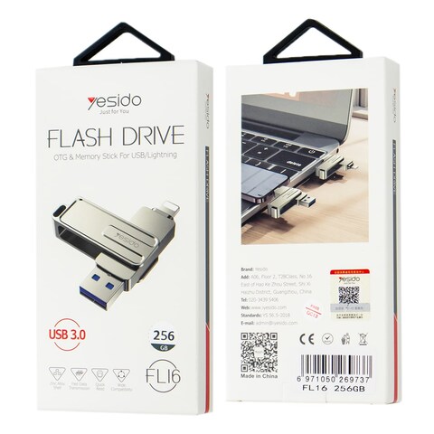 Yesido FL16 256GB Flash Drive, Lightning Port, USB 3.0