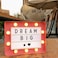 Metal LED Message Pink Light Box With Letters, Numbers and Symbols 21x17cm