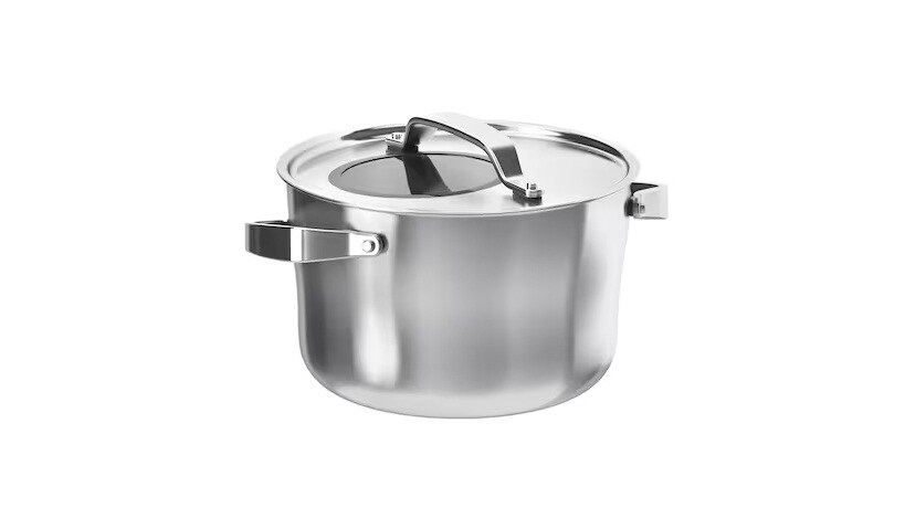 Buy Pot with lid, stainless steel/grey5.5 l Online | Carrefour KSA