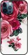 Theodor - Apple iPhone 12 Pro Case Red &amp; Pink Rose Flexible Silicone Cover