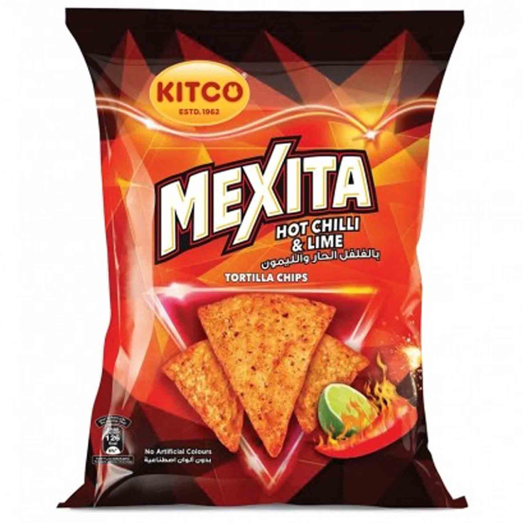 Kitco Mexita Chips Tortilla Hot Chilli And Lime Flavor 40 Gram