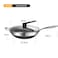 Stainless steel Non - stick , Honeycomb Fry Wok with Glass lid and Silicone Utensil Rest with Drip Pad 34CM