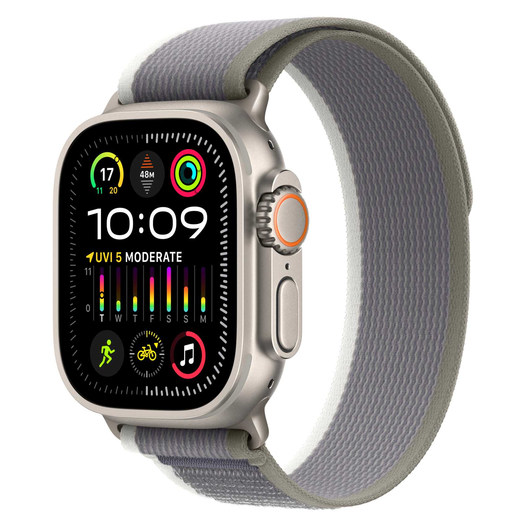 Apple Ultra 2 LTE 49mm Titanium Green And Grey Trail Loop Small/Medium