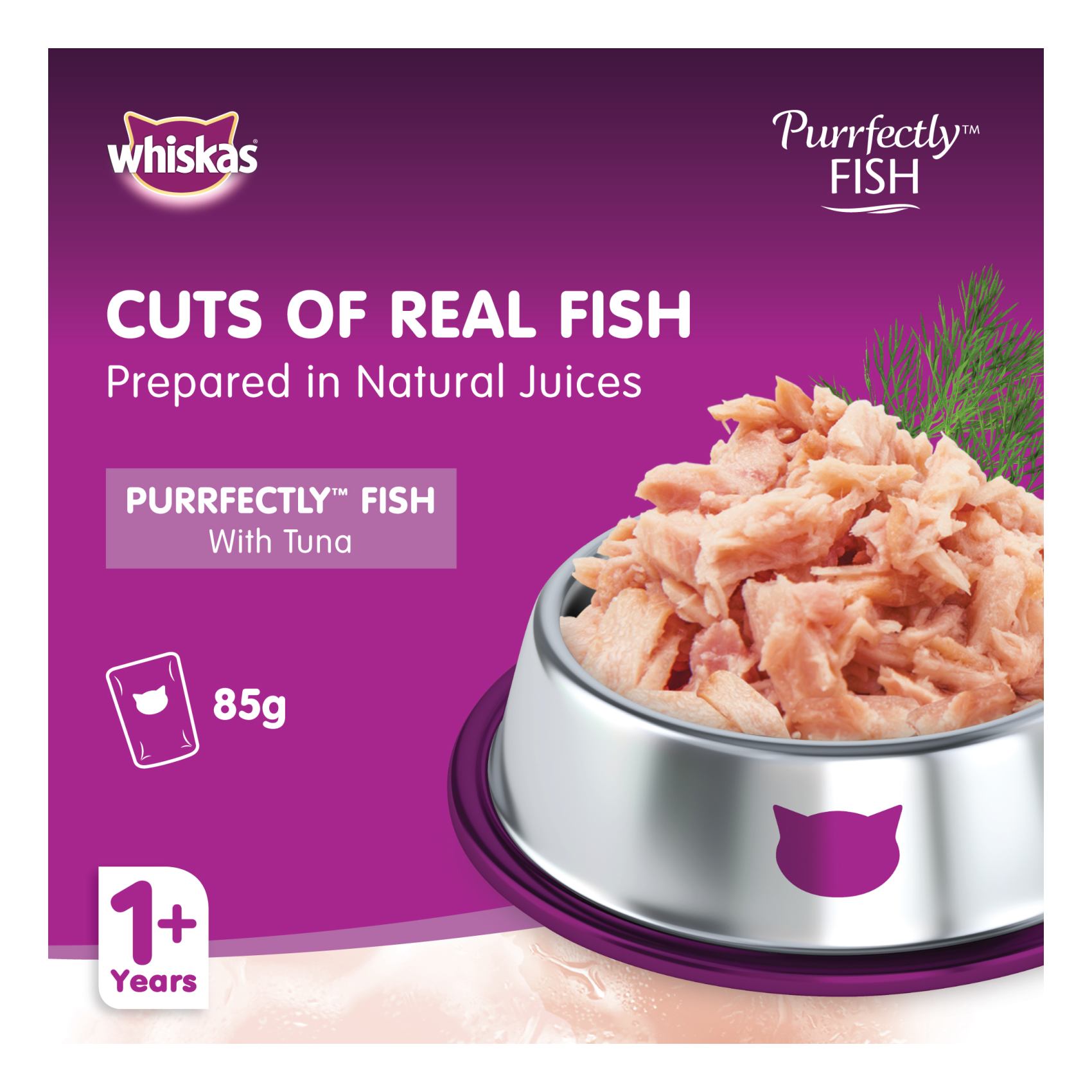 Buy Whiskas Purrfectly Fish with Tuna Wet Cat Food 85g Online Carrefour UAE