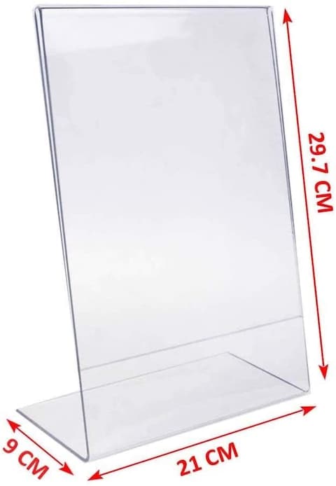 Generic Gold Leaf Acrylic Display Stand Tent Card Holder, A4 Portrait Size (Premium Quality) Set Of 2