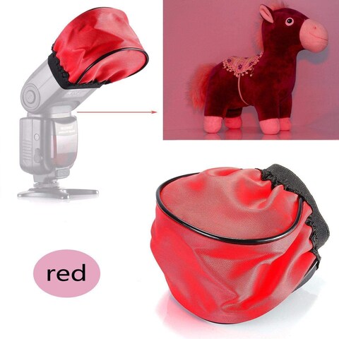 DMK Power Coopic Red Universal Soft Mini Flash Bounce Diffuser Cap 3.5X2.4 Inches For On Camera Or Off Camera Flash Gun For Canon, Nikon, Sunpak, Vivita Flash, Sony, Pentax, Olympus Etc Flashes