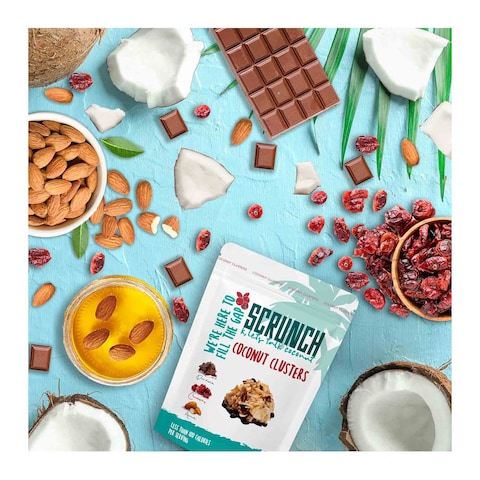 Scrunch Coconut Clusters with Almond Cranberry and Belgian Dark Chocolate - 120 gram
