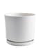 vsell24&nbsp;Round White Ceramic Flower Pots with Drainage Hole and Saucer Succulent Garden Pots For Indoor And Outdoor-Medium