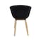 Jilphar Fabric Dining Chair with Wooden Legs JP1330A, Black