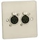 Gang 3 x 3 Metal Wall Plate (Twin Female XLR)