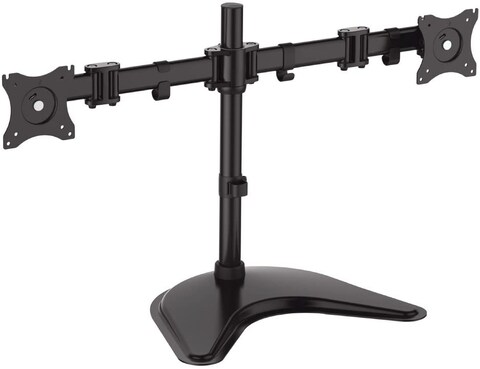 Ntech Dual LCD Monitor Mount (05308), Free Standing Fully Adjustable Desk Fits Two Screens Up To 27&quot;, Full Motion, 45&deg;~ -45&deg; Tilt, 180&deg; Swivel, 360&deg; Rotate, 17.6Lbs Capacity, W/Grommet Base