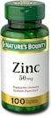 Nature's Bounty Zinc Chelated Tablets, 50 Mg, 100 Tablets