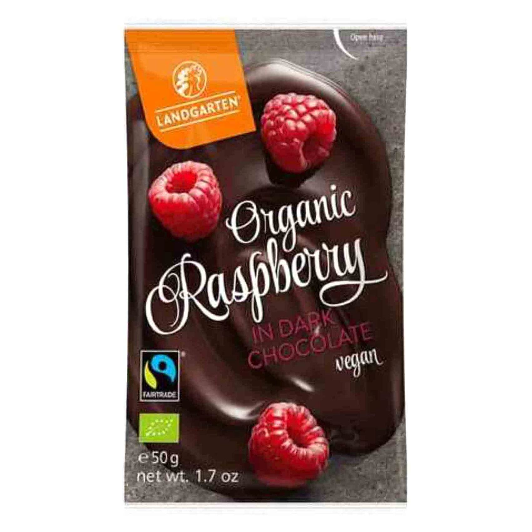 The Bitter Raspberry Buy Landgarten Organic Raspberry In Bitter Chocolate 105g Online ...