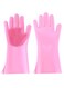 Generic Slip Insulation Dishwashing Brush Glove Pink 33.5 x 15.5centimeter