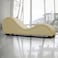 In House Romantic Chaise Longue Luxury And Romantic Design Sofa With Bed Mode Of Velvet Fabric With Lower Decorative Brown Buttons - Dark Ivory