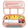 Bento Lunch Box 1300ML - 4 Deep Compartments, BPA Free, Leak-Proof &amp; Reusable - Microwave, Dishwasher &amp; Freezer Safe with Spoon for Adults, Kids, Toddlers (Pink)