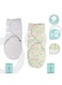 Moon 100% Organic Cotton Adjustable Swaddle Wrap For Newborns Smal And Large- Pack Of 2, Grey