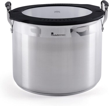 Buy PAN Home Masterpro Cooking Pot 12.9L - Chrome Online | Carrefour UAE