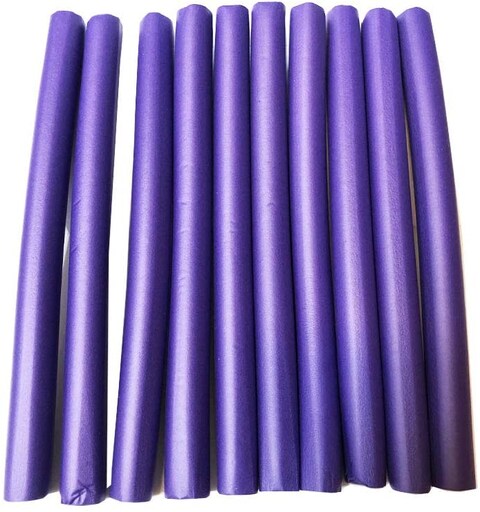 Generic 10 Pcs Hair Curlers Roll Stick Soft Sponge Hair Curling Roller Flex Silicone Magic Air Foam Roller Bendy Rod Hair Styling Tools (Blue)