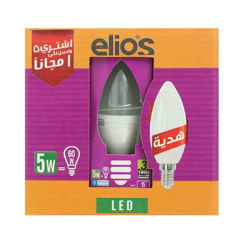 Elios LED Candle- 5 Watt- 6 Pieces -  Milky Warm