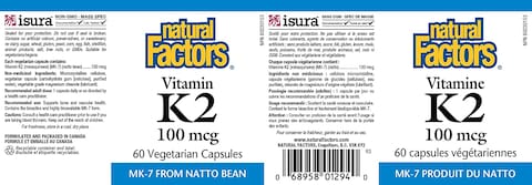Natural Factors Vitamin K2 100 Mcg 60 Capsules