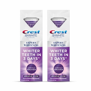 Crest 3D White Clinical Miracle Glow Toothpaste 75ml Pack of 2
