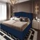 In House Shumt Velvet Bed Frame - Queen - 200x150 cm - Dark Blue