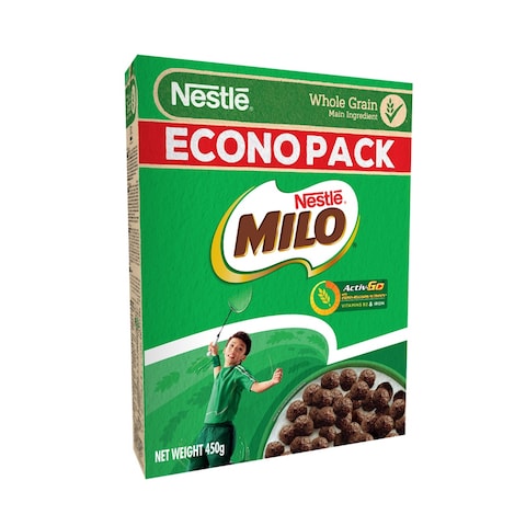 Nestle Milo Whole grain Chocolate &amp; Malt Flavoured Wheat Balls Econo Pack 450 gr