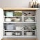 Expandable Storage Rack Metal Shelf Storage Organizer For Cabinets And Countertops And Under Sink White