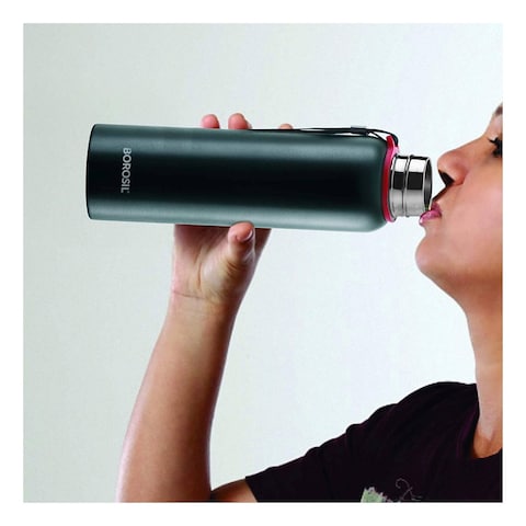 Borosil Hydra Trek Vacuum Insulated Bottle Black 850ml