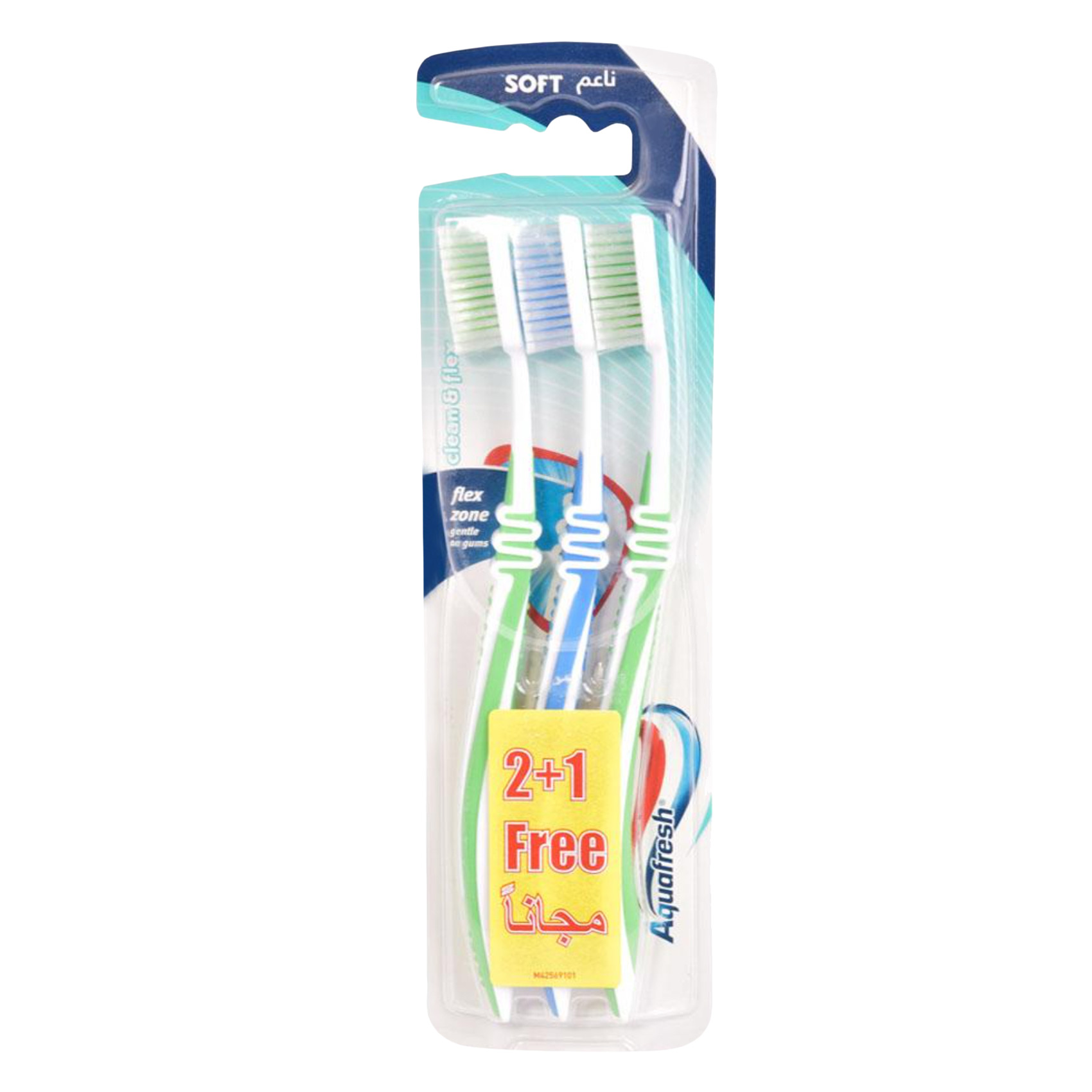 Aquafresh Toothbrush Clean And Flex Soft 2 Pieces + 1 Piece Free