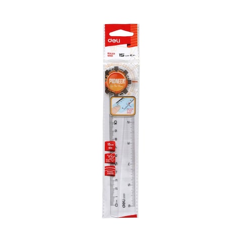 Deli Plastic Ruler 15cm