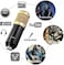 ALDD Live Sound Card and BM800 Suspension Microphone Kit Broadcasting Recording Condenser Microphone Set Audio Mixer Sound Card