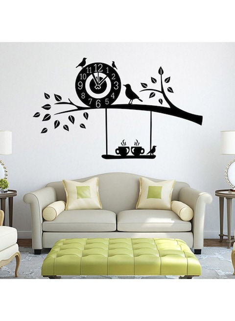 Spoil Your Wall Tree Clock Wall Sticker Black