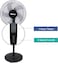 Nobel 16 Inch 90 Degree Oscillation Stand Fan With Multi Speed Function And Dual Frequency, 3 Blades With Air Vortex Technology NF140 Black